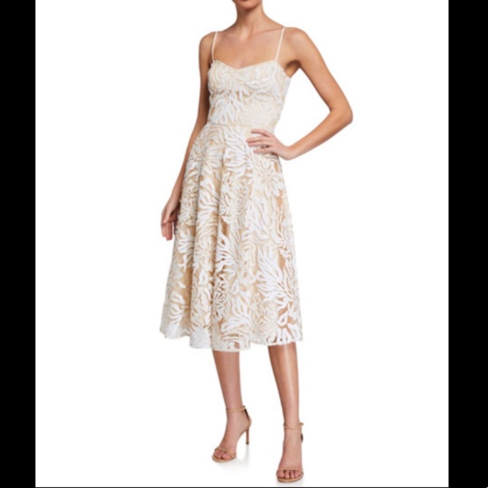 New! Layla Embroidered Sequin Fit & Flare Dress